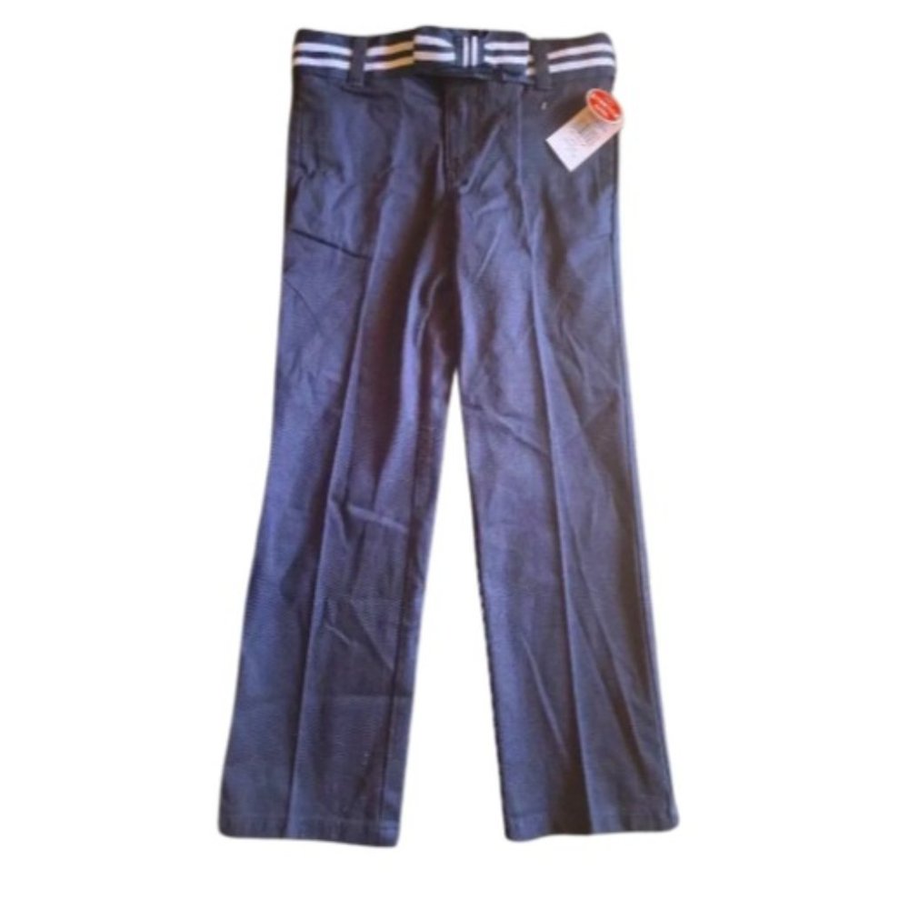 French Toast Girls Uniform Pants 6 Navy Blue Bootcut Pull On Elastic Waist - NEW